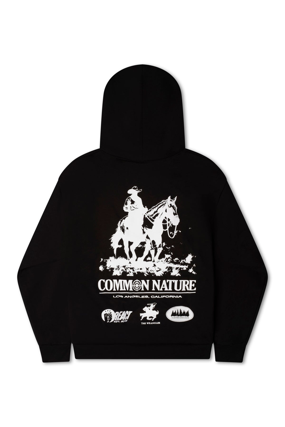Western Frontier Hoodie in black, back view showing the Western Frontier graphic