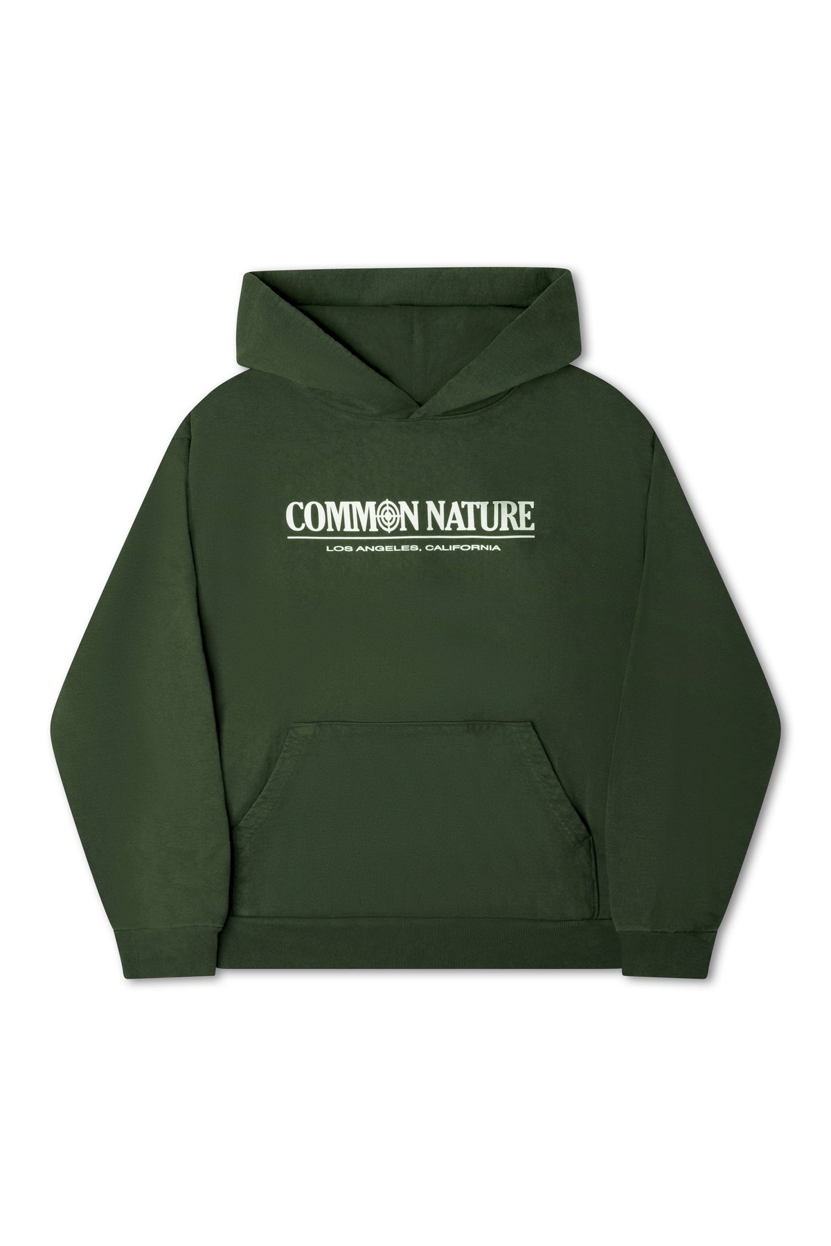 Western Frontier Hoodie in forest green, front view with chest logo